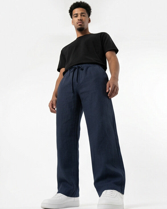 FlowEase — Wijd uitlopende broek met elastische tailleband en trekkoord