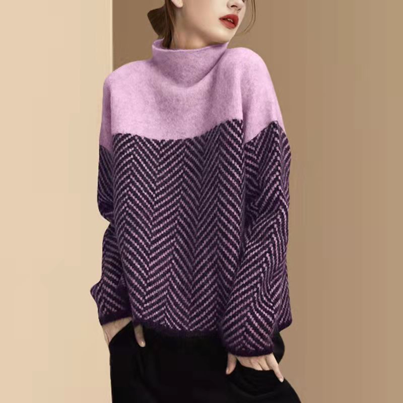 Contrasting warm sweater | QYVEN