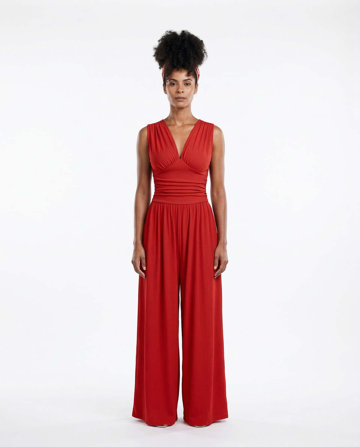 Charity™ – Chique mouwloze jumpsuit met wijde pijpen