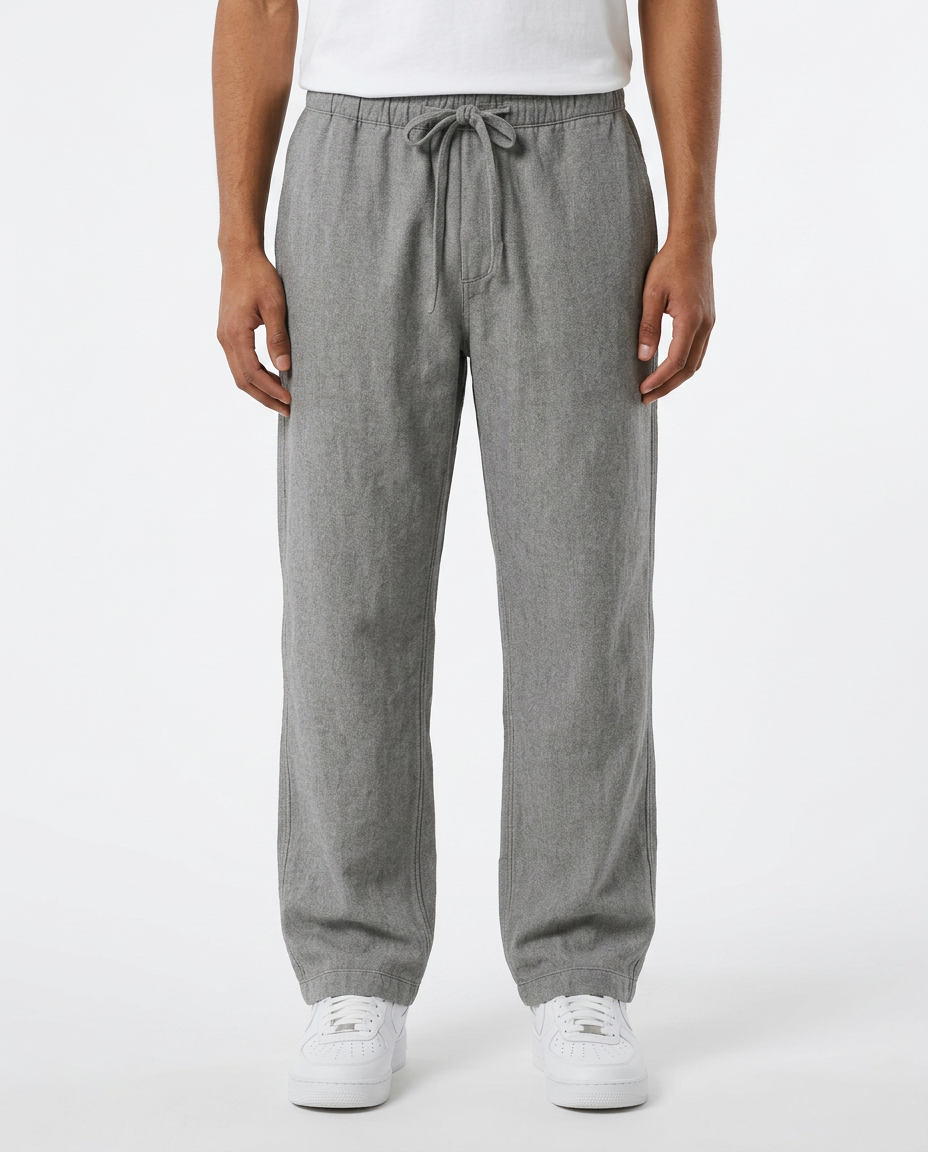 FlowEase — Wijd uitlopende broek met elastische tailleband en trekkoord