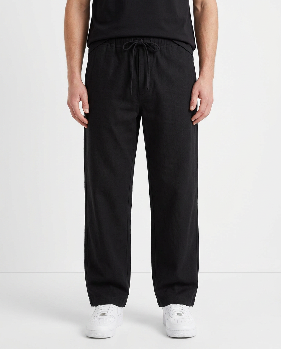 FlowEase — Wijd uitlopende broek met elastische tailleband en trekkoord
